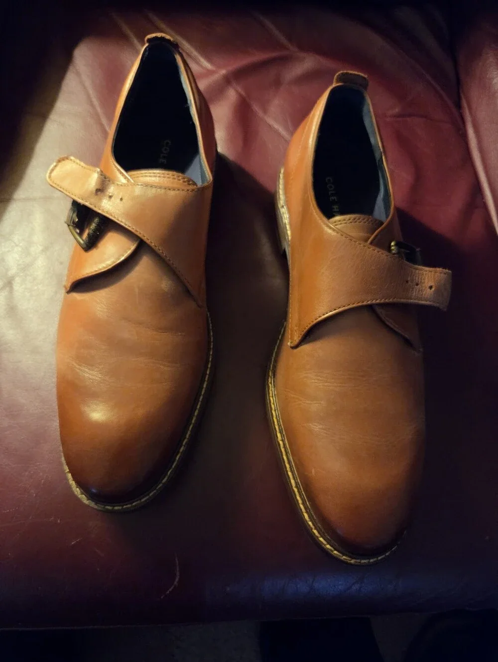 Cole Haan Kennedy Single Monk II Mens 10.5 Woodbury Color Used Shoes Designer